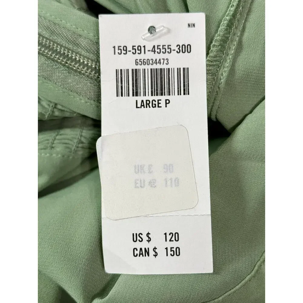 NWT Abercrombie & Fitch Green Sleeveless V-Neck Long Maxi Dress Womens Size L P